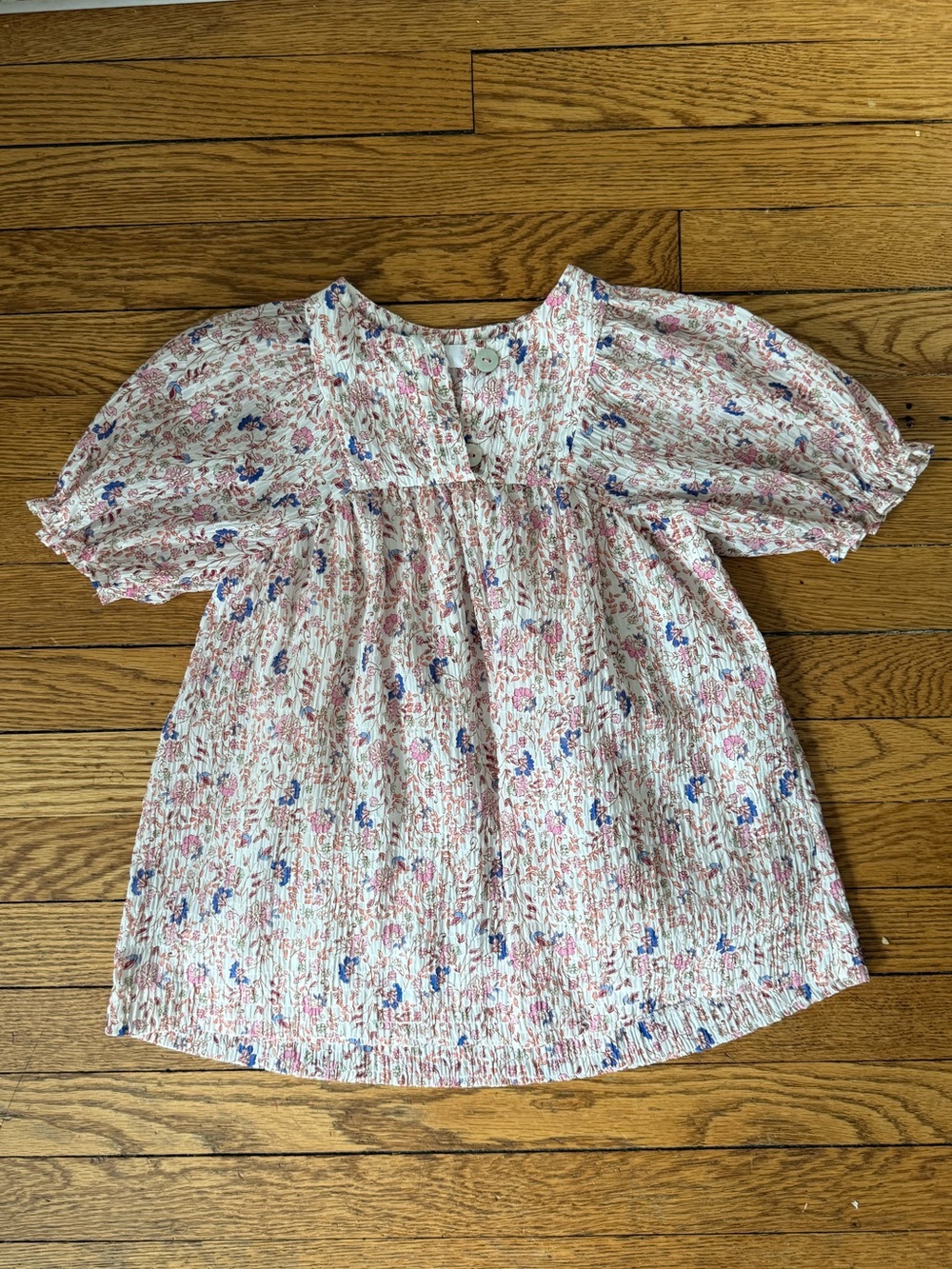 Zara Floral Short-Sleeve Dress - Size 3 / 4